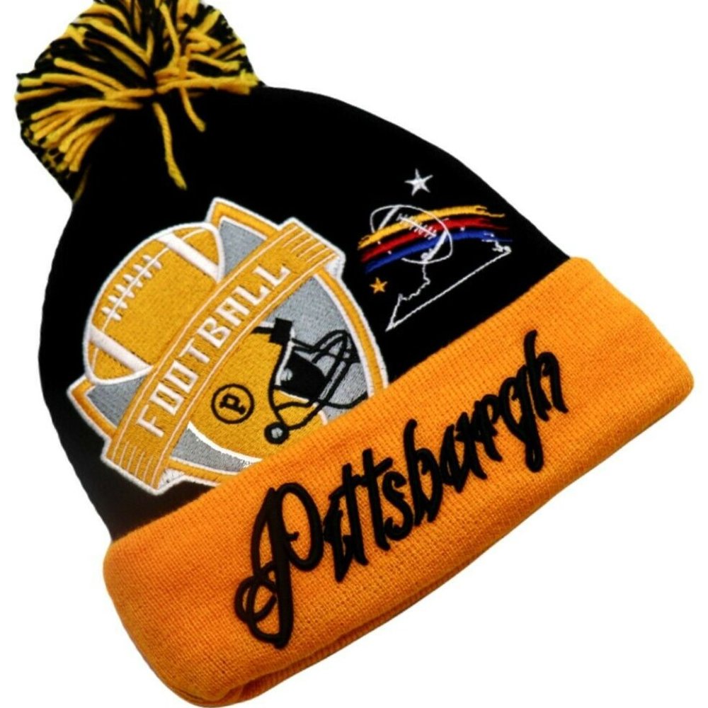 Pittsburgh Premium Colossal Cuffed Pom Beanie
